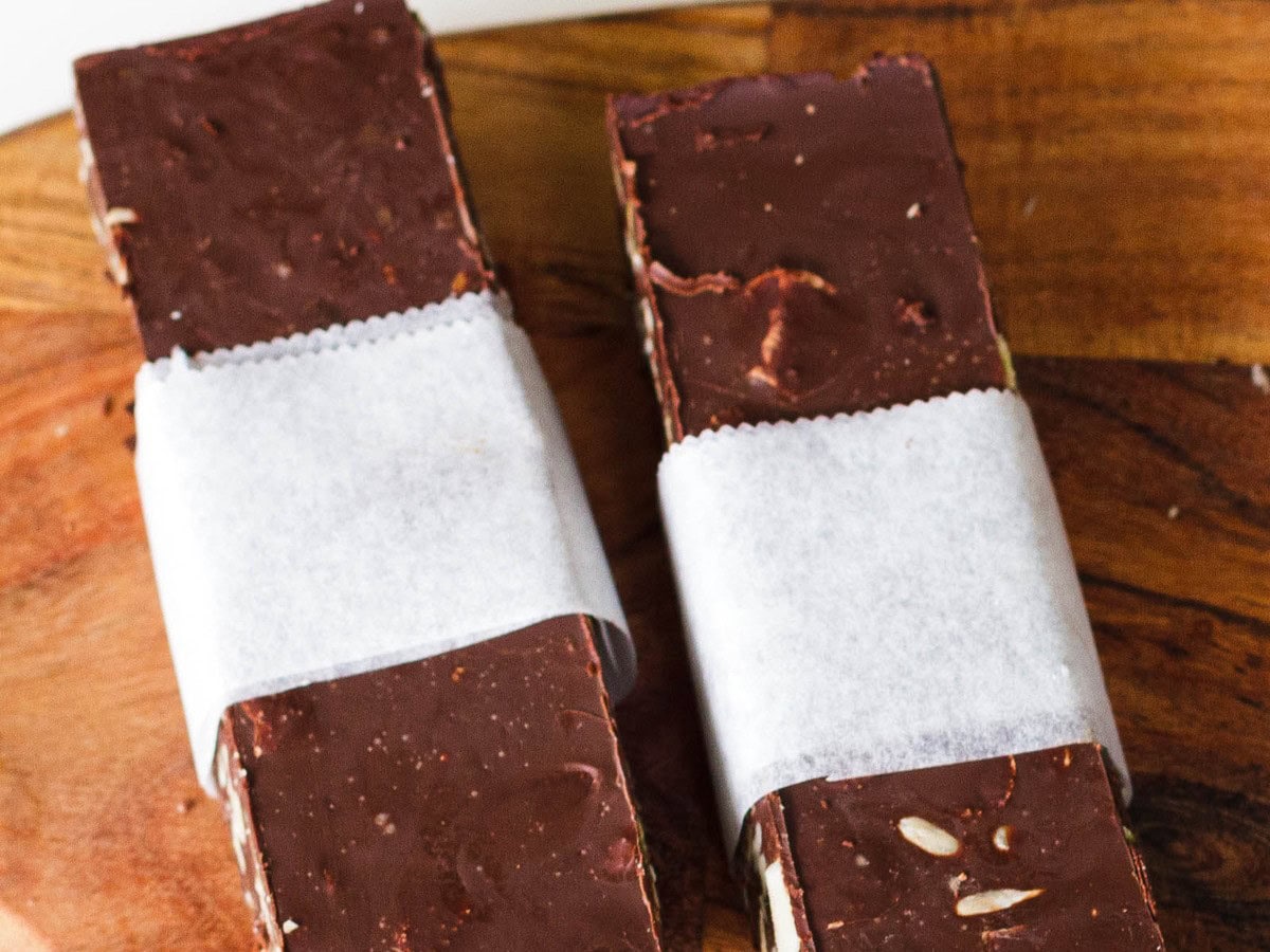 EASY VEGAN DARK CHOCOLATE NUT BARS BY REFRESH MY HEALTH