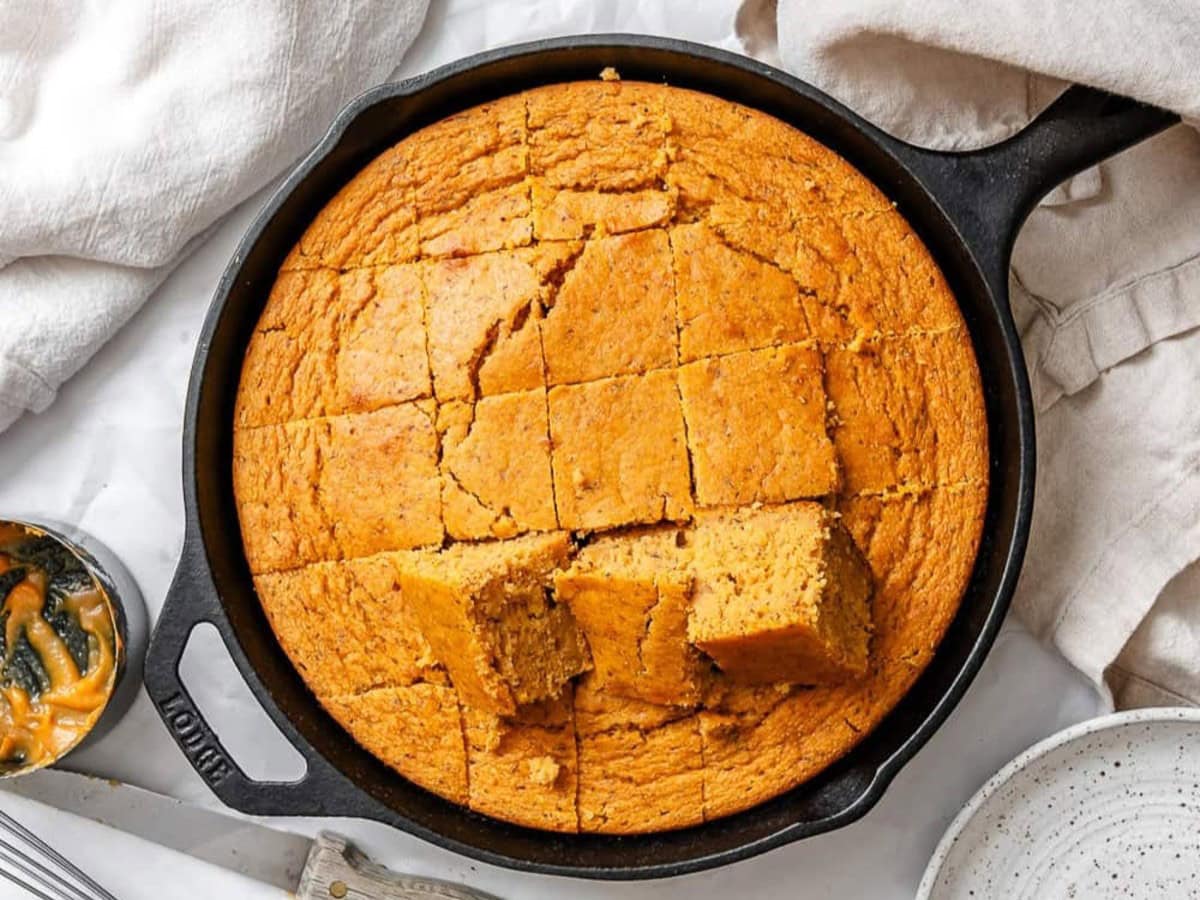 SWEET POTATO CORNBREAD BY PLANT BASED ON A BUDGET