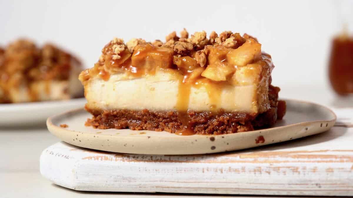 VEGAN SALTED CARAMEL APPLE CHEESECAKE BY VEGGIE SOCIETY